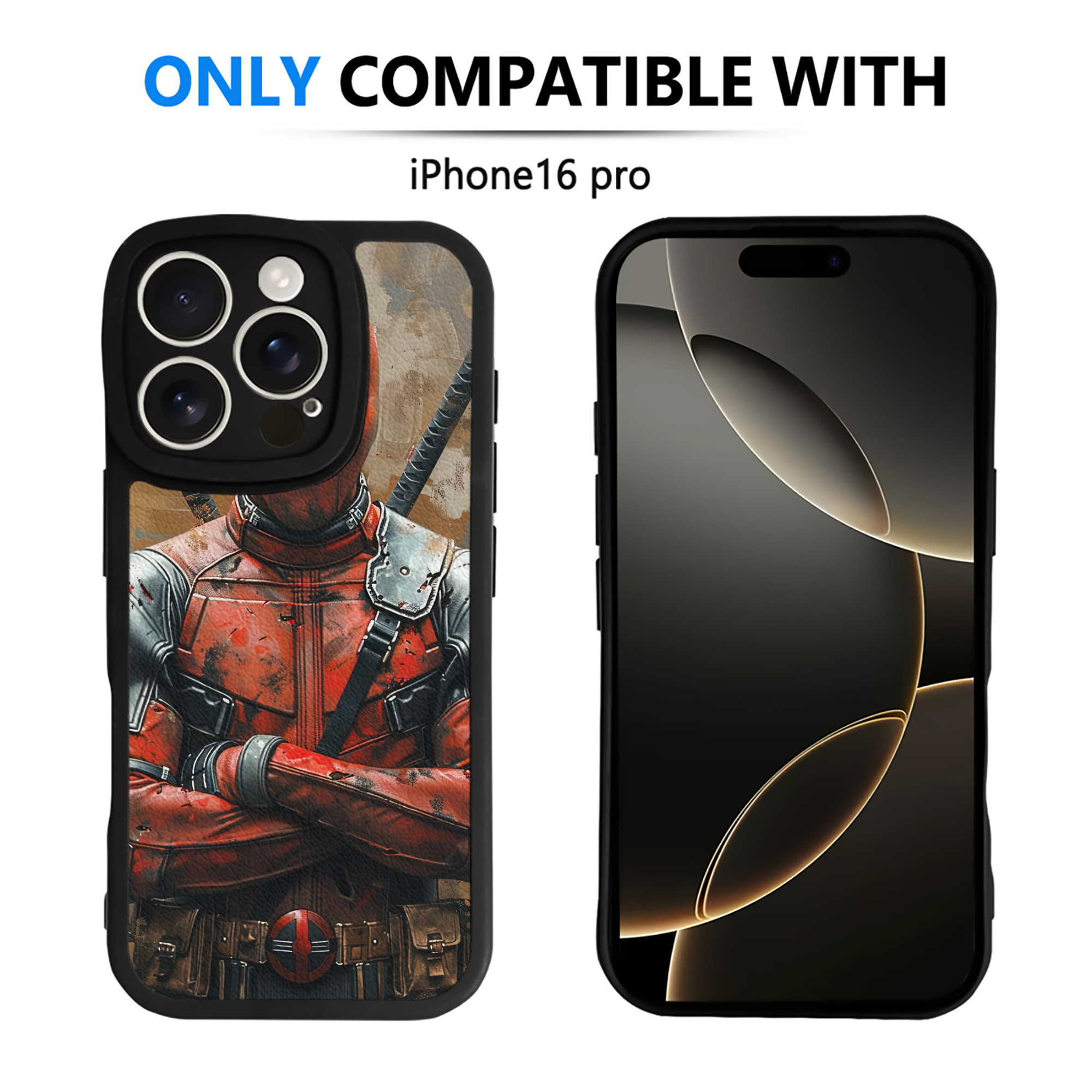 （画像用） Deadpool デッドプール 【iPhone 16シリーズ対応】シリコンスマホケース（レザー調） 材質：シリコン